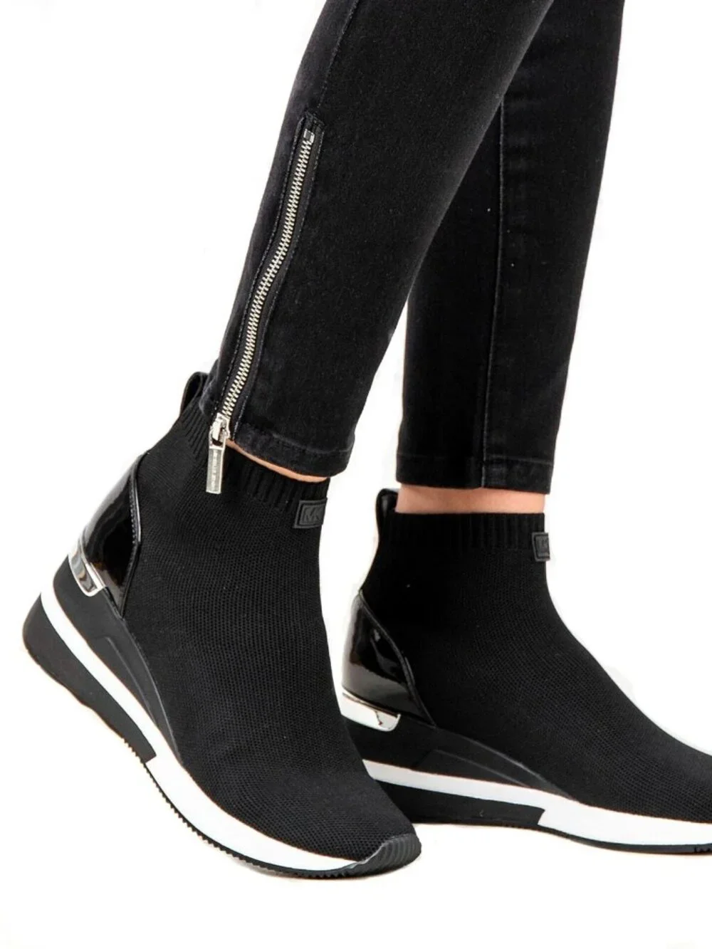 Michael Kors Sport Sneakers Skyler Made Of Stretch Knit In Sock Look Size 7.5